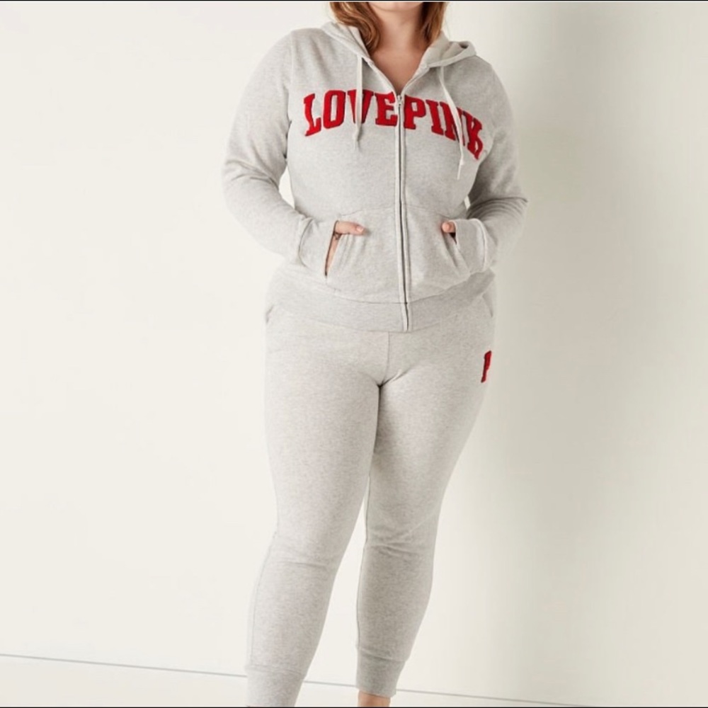 NWT VS PINK XLARGE PERFECT FULL ZIP + SKINNY JOGGER GIFT SET!